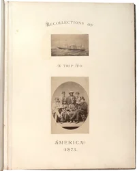 Due fotografie: Fotografia di un dipinto di una nave a vapore, 1873